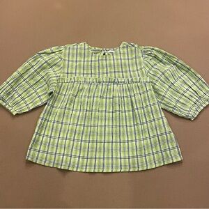 Native Youth Women’s Plaid Textured Top With Open Back Detail Size XS